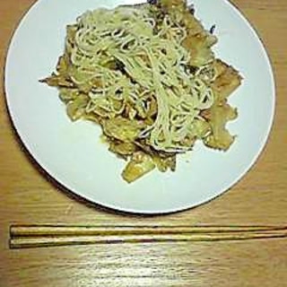 余った素麺　de　素麺チャンプル